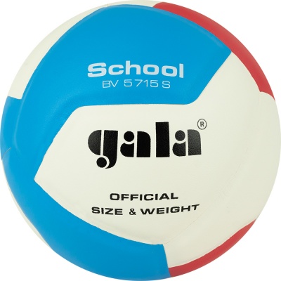 Мяч вол. "GALA School 12" арт. BV5715S, р. 5, син.кожа ПУ, под.сл. пена, клеен,бут.кам,бел-крас--гол