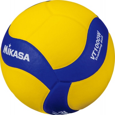 Мяч вол. утяж. "MIKASA VT1000W", р 5, синт.кожа, вес 1000г, клееный, сине-желтый