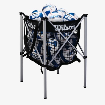 Корзина для вол. мячей Wilson BEACH STAND UP VB CART, арт. WTH180400+, лого Wilson, черный
