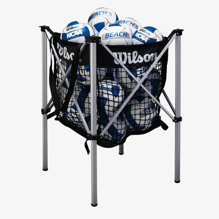 Корзина для вол. мячей Wilson BEACH STAND UP VB CART, арт. WTH180400+, лого Wilson, черный